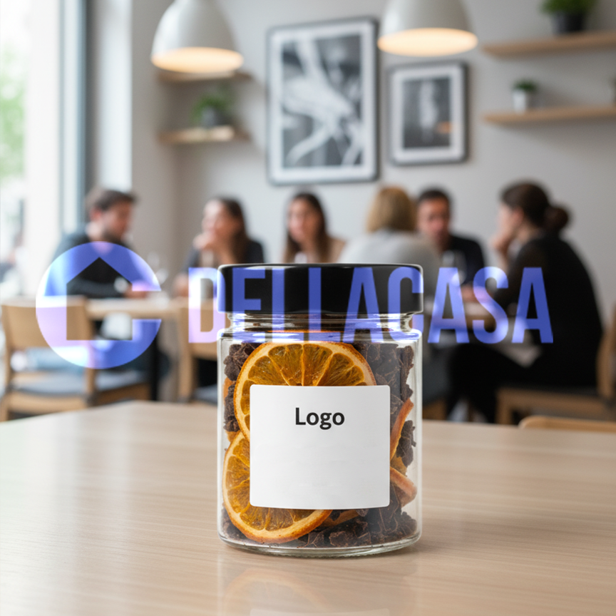 ARANCIA DISIDRATATA E CIOCCOLATO - Della Casa Personalizzata con Etichetta Brandizzata Vetro 40gr