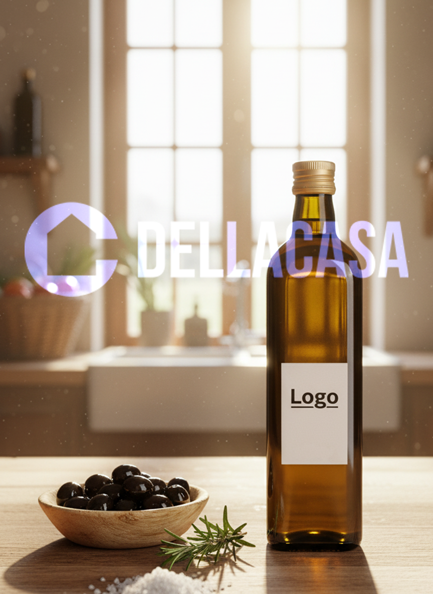 OLIO EXTRA VERGINE DI OLIVA - Olio Della Casa Personalizzato con Etichetta Brandizzata Vetro 1Lt