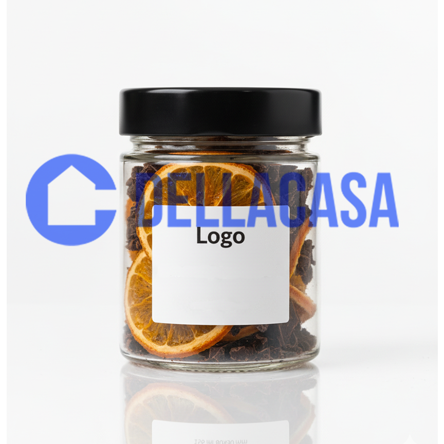 ARANCIA DISIDRATATA E CIOCCOLATO - Della Casa Personalizzata con Etichetta Brandizzata Vetro 40gr - immagine 2