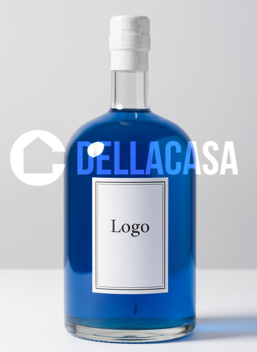 BLUE DRY GIN AL FIORDALISO - Della Casa italiano Personalizzato con Etichetta Brandizzata Vetro 50cl - immagine 2