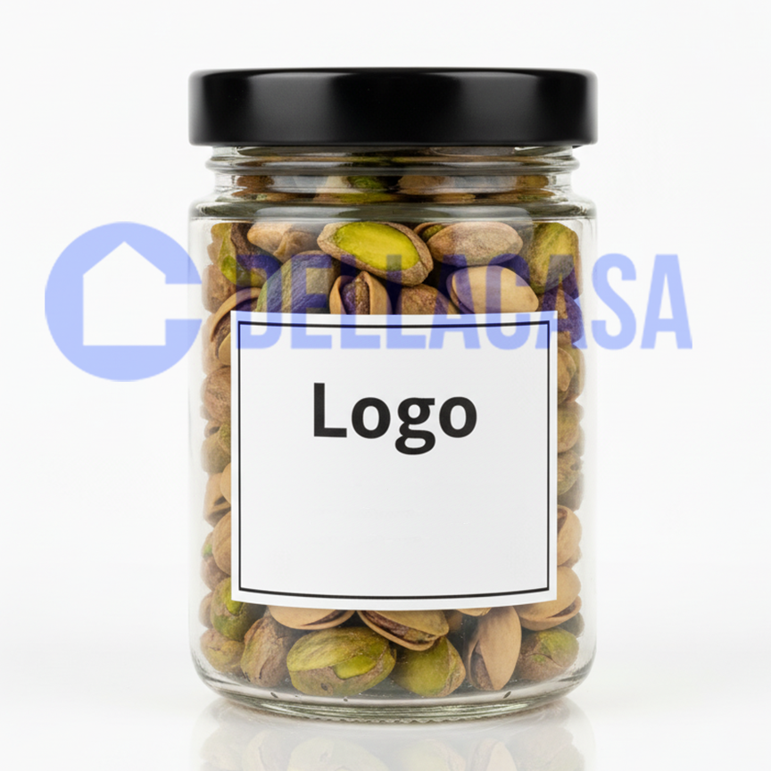 PISTACCHI SGUSCIATI - Della Casa Personalizzati con Etichetta Brandizzata Vetro 30gr - immagine 2