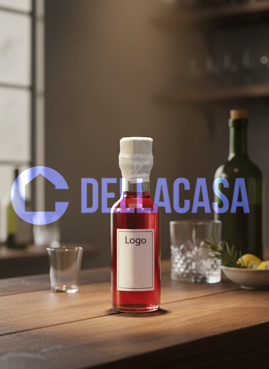 RED DRY GIN AL PEPERONCINO - Della Casa italiano Personalizzato con Etichetta Brandizzata Vetro 10cl